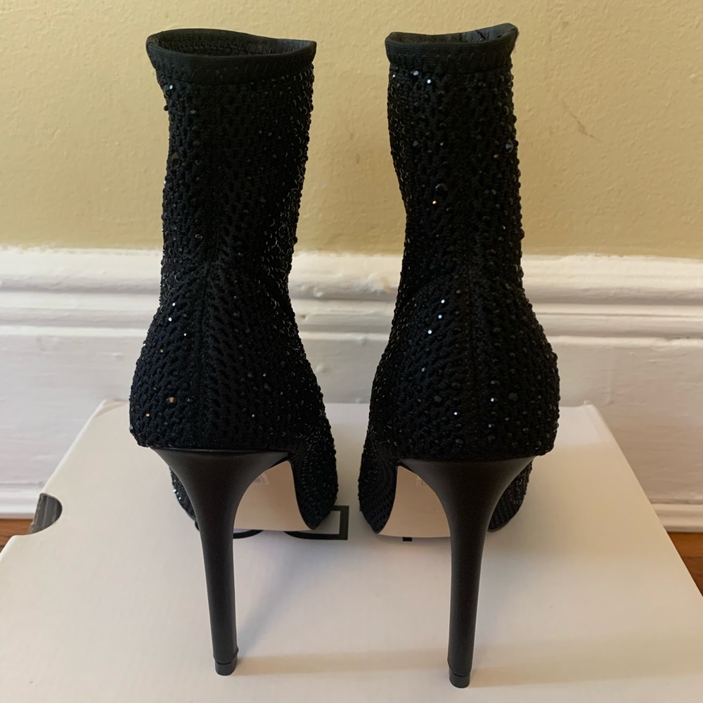 New! ALDO rhinestone peep toe booties - Picture 2 of 6